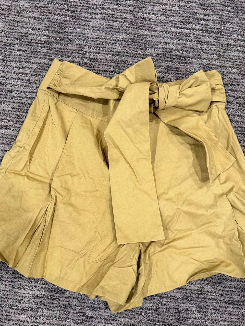 J. Crew Mustard Paperbag Waist Tie Shorts